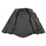Milwaukee Leather MLM1611 Men’s Premium Black Leather Casual Biker Rider Shirt w/ Vintage 5 Cent Buffalo Buttons - Image 5