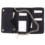 Milwaukee Leather MLW7865 Men’s 7″ Black Soft Premium Cowhide Leather Tri Fold Wallet w/ Anti-Theft Stainless Steel Chain - Image 4