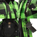 Milwaukee Leather Men’s Titans Green and Black Plaid Hooded Riding Shirt w/ CE Armor & Aramid Fiber Panels – MPM1659 - Image 12