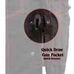 Milwaukee Leather MDM3036 Men’s Wrecker Club Vest – Black Denim & Leather, Diamond Quilt, Red Stitch - Image 5
