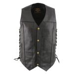 Milwaukee leather LKM3787 Men’s Classic Side Laced Black Leather Motorcycle Rider Biker Vest w/ Ten Pockets - Image 6