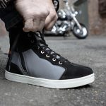 Milwaukee Leather MBM9116 Men’s Black Suede and Grey Canvas Street Riding Shoes with Dual Closure and Ankle Support - Image 5