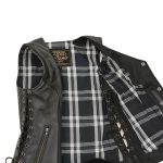 Milwaukee Leather LKL4710 Women’s Black Premium Leather Motorcycle Biker Rider Vest w/ Snap Button Closure - Image 7