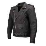 Milwaukee Leather LKM1702 Men’s Vintage Flat Black Motorcycle Biker Leather Jacket w/ CE Armor Protection - Image 7