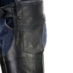 Milwaukee Leather LKM5723 Classic Black Leather Unisex Motorcycle Riding Biker Chaps for Men and Women - Image 4