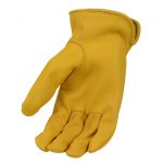 M-Boss Motorcycle Apparel BOS37550 Men’s Yellow Full Grain Deerskin Gloves - Image 6