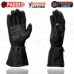 Milwaukee Leather G039 Men’s Black Gauntlet Motorcycle Deerskin Long Cuff Thermal Lined Gloves - Image 6
