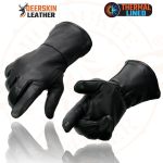 Milwaukee Leather Men’s Gauntlet Motorcycle Hand Gloves- Black Deerskin Long Cuff Thermal Lined Leather Palm – G317 - Image 7