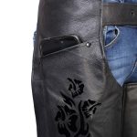 Milwaukee Leather Women’s Leather Motorcycle Chaps w/ Embroidery Detail, Adjustable Fit Riding Gear – LKL16701 - Image 5