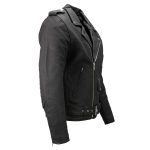 Milwaukee Leather LKM1702 Men’s Vintage Flat Black Motorcycle Biker Leather Jacket w/ CE Armor Protection - Image 9