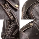 Milwaukee Leather Men’s Live to Ride Classic Retro Brown Premium Leather CE Armored Motorcycle Jacket – Side Lace – LKM1707 - Image 10