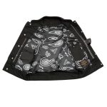 Milwaukee Leather LKM3781 Men’s Black Premium Leather Motorcycle Biker Rider Vest w/ White Stitching and Paisley Liner - Image 6