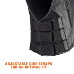 Milwaukee Leather LKM3786 Men’s Swat Style Black Leather Motorcycle Riders Vest w/ Adjustable Side Velcro - Image 3