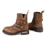 Milwaukee Leather MBL9306 Women’s Premium Brown Leather Double Strap Motorcyle Riding Boots - Image 6