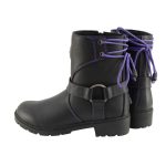 Milwaukee Leather MBL9317 Women’s Black Leather Harness Zip-Up Motorcycle Rider Boots w/ Purple Back Laces - Image 7
