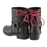 Milwaukee Leather MBL9318 Women’s Black Leather Harness Zip-Up Motorcycle Rider Boots w/ Pink Back Laces - Image 7