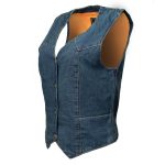 Milwaukee Leather MDL4000 Women’s Blue Plain Side 4 Snap Front Denim Vest - Image 6