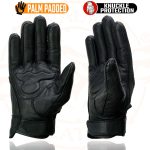 Milwaukee Leather MG7500 Men’s Black Perforated Leather Gel Padded Palm Motorcycle Hand Gloves W/ ‘Rubberized Hard Knuckle’ For Protection - Image 7
