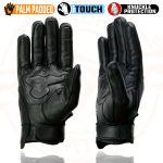 Milwaukee Leather MG7501 Men’s Black Leather i-Touch Screen Compatible Gel Palm Motorcycle Gloves W/ Protective Knuckle - Image 7