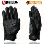 Milwaukee Leather MG7521 Men’s Black Leather Gel Padded Palm Motorcycle Hand Gloves W/ Rubberized Protective Knuckle - Image 6