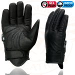 Milwaukee Leather MG7522 Men’s Black Leather Waterproof Cruiser Motorcycle Hand Gloves W/ Gel Padded Palm - Image 6