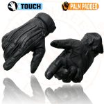 Milwaukee Leather MG7526 Men’s Black Leather i-Touch Screen Compatible Gel Palm Racer Motorcycle Gloves w/ Finger Protection - Image 7