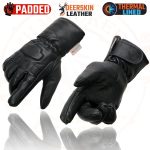 Milwaukee Leather MG7534 Men’s Black Deerskin Gauntlet Motorcycle Gloves w/ Wrist Strap & Cinch Closure - Image 6