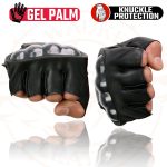 Milwaukee Leather MG7555 Men’s Black Leather Gel Padded Fingerless Motorcycle Gloves w/ Knuckle Protection - Image 6