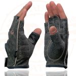 Milwaukee Leather MG7557 Men’s Grey Leather Gel Padded Palm Fingerless Motorcycle Hand Gloves W/ Breathable ‘Open Knuckle’ - Image 7