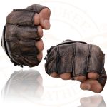 Milwaukee Leather MG7561 Men’s Premium Brown Leather Gel Padded Palm Fingerless Motorcycle Hand Gloves - Image 9