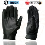 Milwaukee Leather MG7599 Men’s Black Leather Motorcycle Gloves w/ i-Touch Screen and Led Finger Light - Image 8