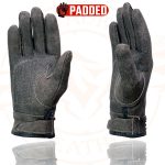 Milwaukee Leather MG7760 Women’s Distressed Grey Leather Gel Palm Motorcycle Hand Gloves W/ Stylish ‘Wrist Detailing’ - Image 6
