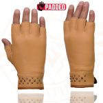 Milwaukee Leather MG7761 Women’s Saddle Leather Gel Palm Fingerless Motorcycle Hand Gloves W/ Stylish ‘Wrist Detailing’ - Image 6