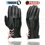 Milwaukee Leather MG7772 Women’s Black/ Fuchsia ‘I – Touchscreen Compatible’ Laced Wrist Motorcycle Hand Gloves W/ Gel Palm - Image 6