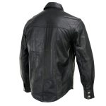 Milwaukee Leather MLM1611 Men’s Premium Black Leather Casual Biker Rider Shirt w/ Vintage 5 Cent Buffalo Buttons - Image 8