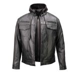 Milwaukee Leather Men’s Leather Shirt Jacket with Removable Hoodie and Patch Access – MLM1614 - Image 8