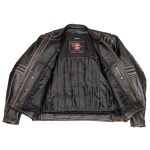 Milwaukee Motorcycle Clothing Co. Men’s Anarchy Scooter Style Vintage Brown Premium Leather Riding Jacket MMC10004 - Image 14
