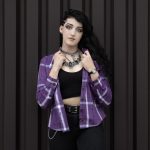 Milwaukee Leather MNG21605 Women’s Casual Purple and White Long Sleeve Cotton Casual Flannel Shirt - Image 6