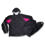 Milwaukee Leather MPL9607 Women’s Black and Fuchsia Water Resistant Rain Suit w/ Reflective Material and Hoodie - Image 6