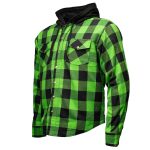 Milwaukee Leather Men’s Titans Green and Black Plaid Hooded Riding Shirt w/ CE Armor & Aramid Fiber Panels – MPM1659 - Image 15