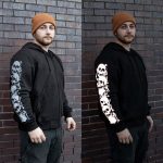 MMCC Men’s Bare Bones Riding Hoodie – Premium Cotton, Reflective Skull Sleeve, Full Zip – MPM1680 - Image 6