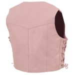 Milwaukee Leather SH2011LPNK Girls Pink Classic Three Snap Leather Vest - Image 5