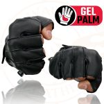 Milwaukee Leather SH206 Men’s Black Leather Gel Padded Palm Fingerless Motorcycle Hand Gloves W/ ‘Welted’ Design - Image 6