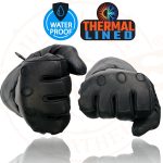 Milwaukee Leather Men’s Black Gauntlet Motorcycle Gloves-Black Soft Leather Waterproof Cinch Wrist Closure-SH293 - Image 8