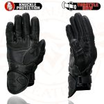 Milwaukee Leather SH298 Men’s Black Perforated Leather Racing Motorcycle Gloves w/ Padded Fingers - Image 6