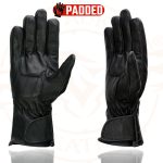 Milwaukee Leather SH451 Men’s Black Leather Gauntlet Racing Motorcycle Hand Gloves with Wrist and Knuckle Padding Protection - Image 6