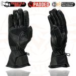 Milwaukee Leather SH607 Men’s Black Leather Gauntlet Padded Back Racing Motorcycle Hand Gloves W/ Reflective Piping. - Image 7