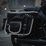 Milwaukee Leather SH66601ZB Black Zip-Off Double Pocket Studded PVC Throw Over Saddlebags - Image 7