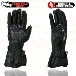 Milwaukee Leather SH717 Men’s Black Leather Gauntlet Racing Motorcycle Hand Gloves W/ Hard Knuckle Protection Extra Grip Reinforced Palm - Image 7