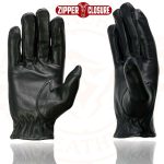 Milwaukee Leather SH722 Women’s Black Unlined Leather Lightweight Motorcycle Hand Gloves W/ Wrist Zipper Closure - Image 7